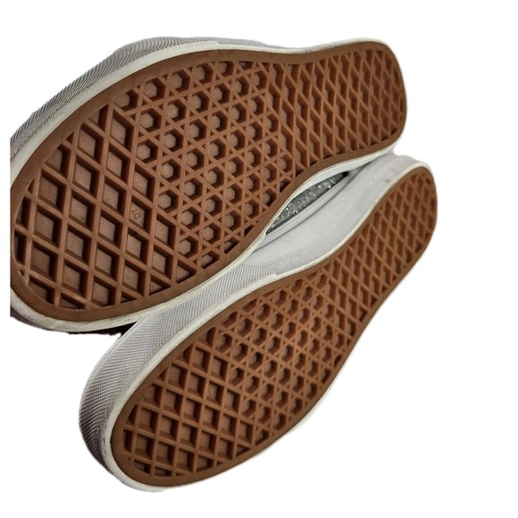 Vans Old Skool Glitter Sparkle Silver Lace Up Low Top Sneakers Kids Size 3 - Picture 9 of 11